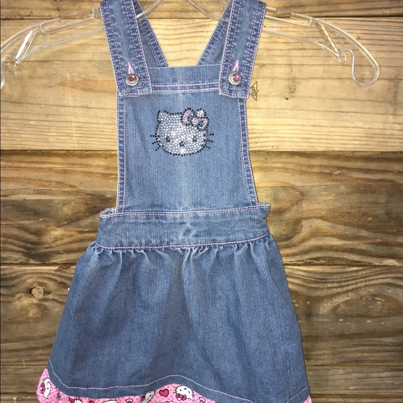 Hello Kitty Overall Dress Blue Jean 2t | Color: Blue | Size: 2tg | Sweetshanique22's Closet